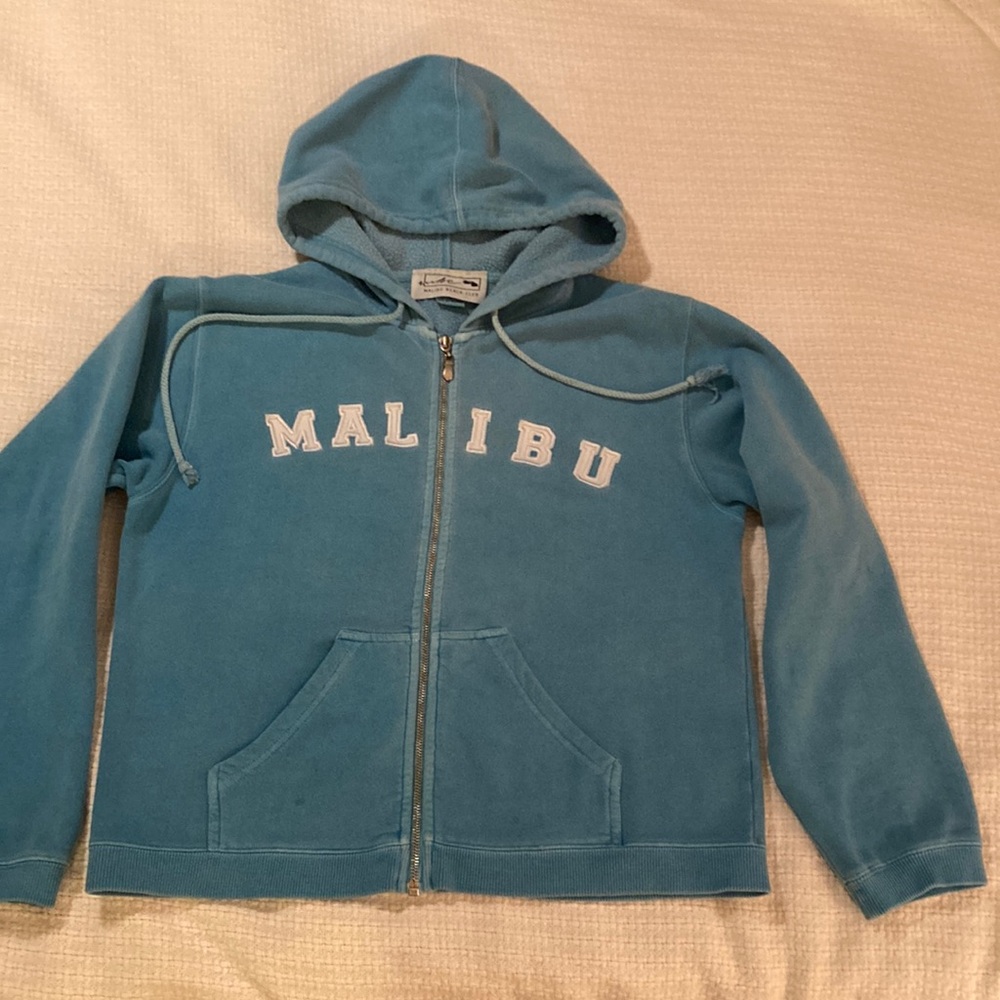 Vintage “Malibu Beach Club”Blue Hoodie Jacket Circa 2005